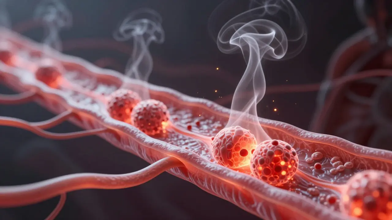 Mikroskopický pohled na uvolňování kyseliny laktové a adhezí ve svalových vláknech během masáže.