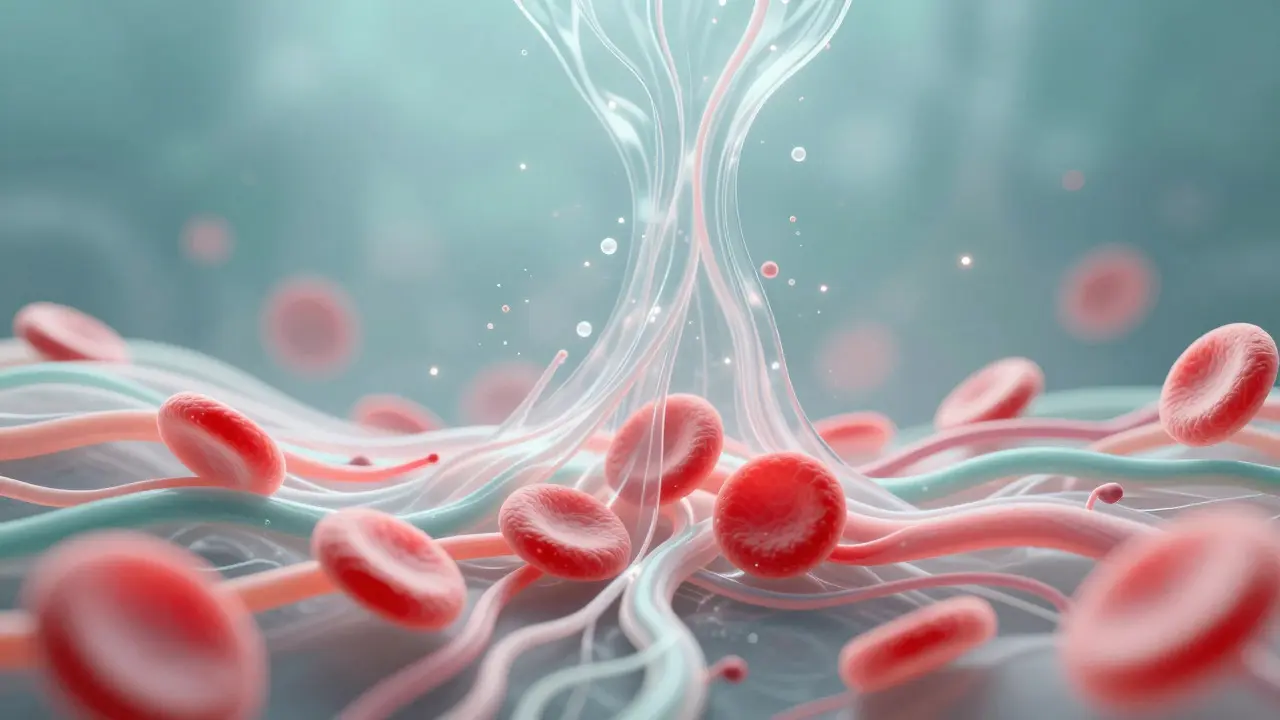 Abstract art showing lymphatic drainage and cellular renewal process